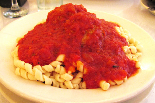 photo of fusilli marinara with meatballs from Antonio's Cucina Italiana, Boston, MA