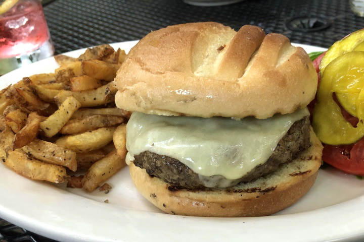 photo of a burger from the Ashmont Grill, Dorchester, MA