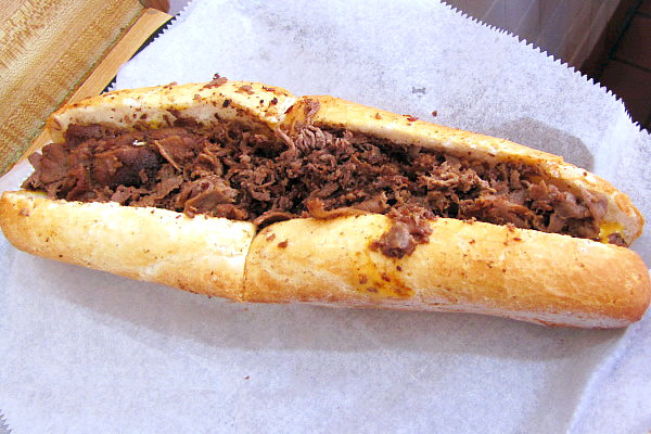 photo of cheesesteak from Jim's Steaks, Philadelphia, PA