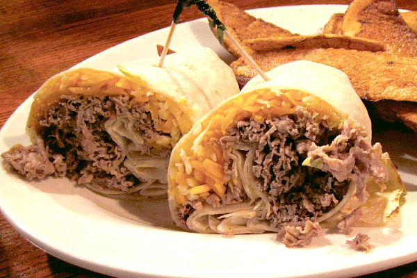 photo of steak and cheese rollup from R.F. O'Sullivan's, Somerville, MA