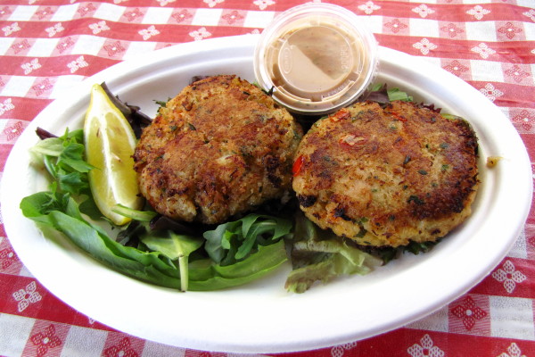 photo of crab cakes from P.J.'s Family Restaurant, Wellfleet, MA