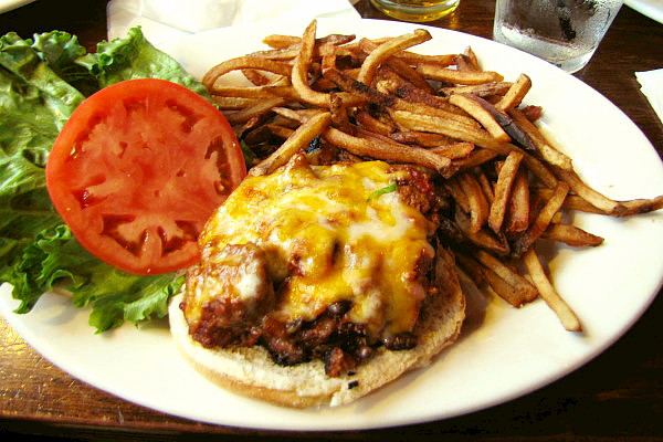 photo of chili cheeseburger from Trinity Brewhouse, Providence, RI