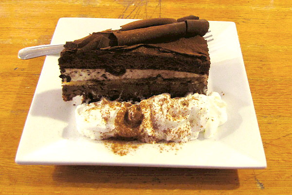 photo of chocolate tiramisu cake from the Vanilla Bean Cafe, Pomfret, CT