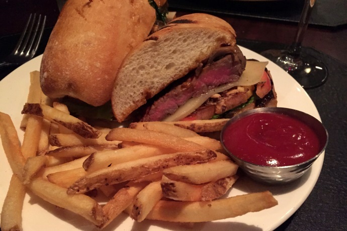 photo of a sirloin steak sandwich from 75 Chestnut, Boston, MA