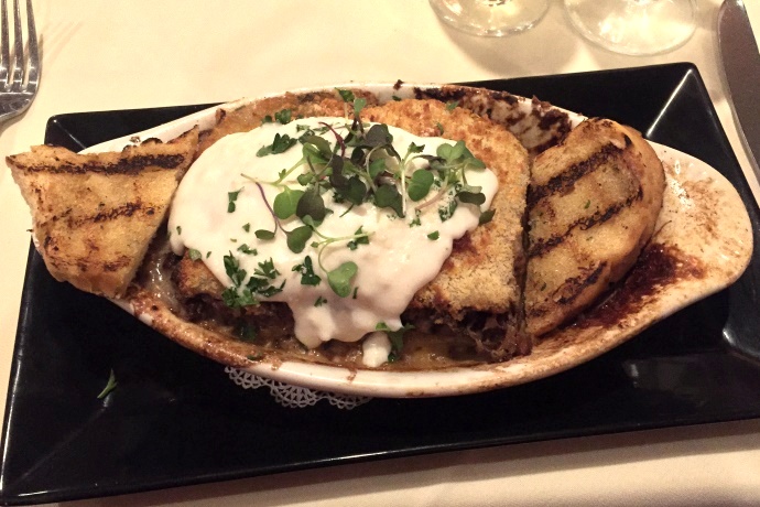 photo of Albanian-style moussaka from Adria Restaurant, East Bridgewater, MA