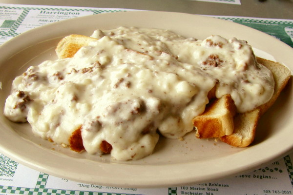 photo of SOS (s--t on a shingle) from Al Mac's Diner, Fall River, MA