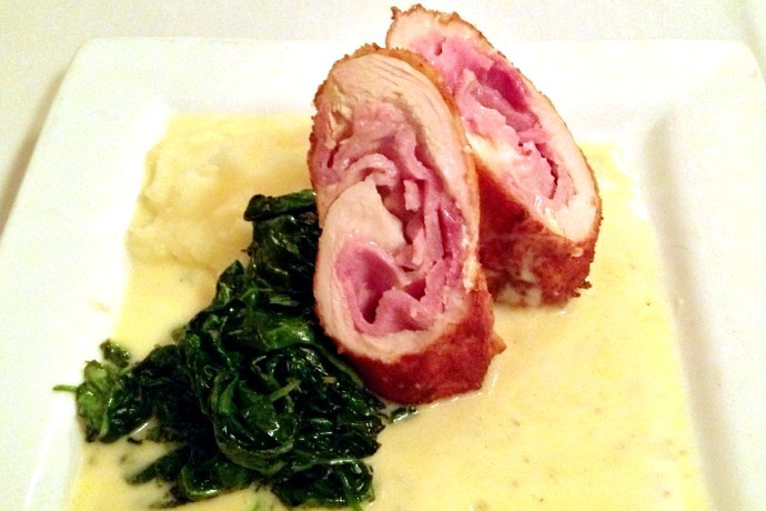 photo of chicken cordon bleu from Amrheins, South Boston, MA (from hiddenboston.com)