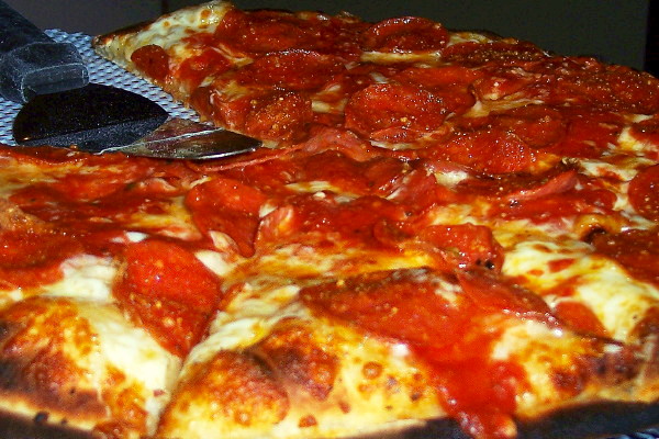 photo of pepperoni pizza from Angela's Coal Fired Pizza, Saugus, MA