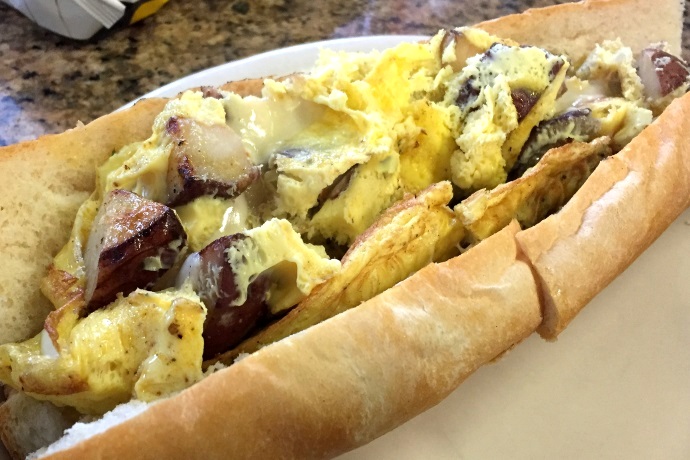 photo of potato, egg, and provolone sub from Avellino's, Medford, MA