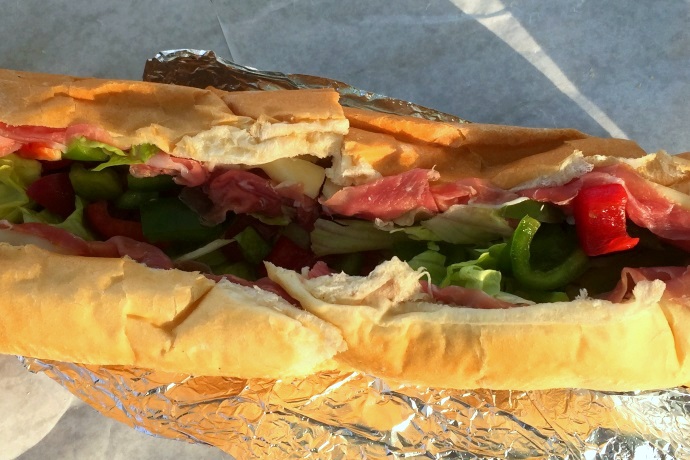 photo of prosciutto and provolone sub from Avellino's, Medford, MA