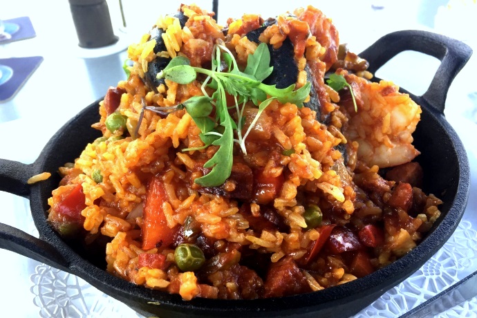 photo of paella from Bay Pointe Waterfront Restaurant, Quincy, MA