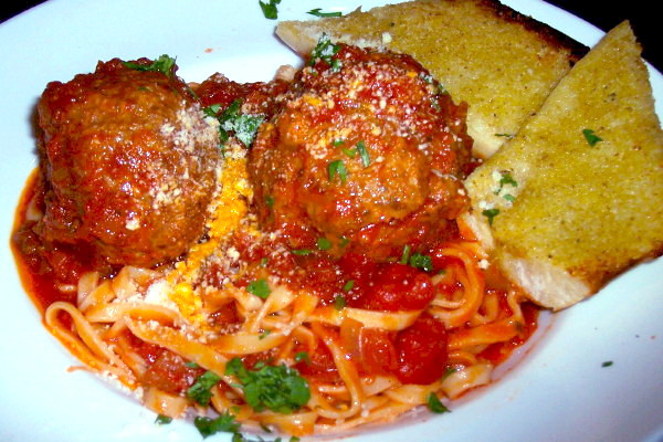 photo of linguini and meatballs from Bella Luna, Jamaica Plain, MA