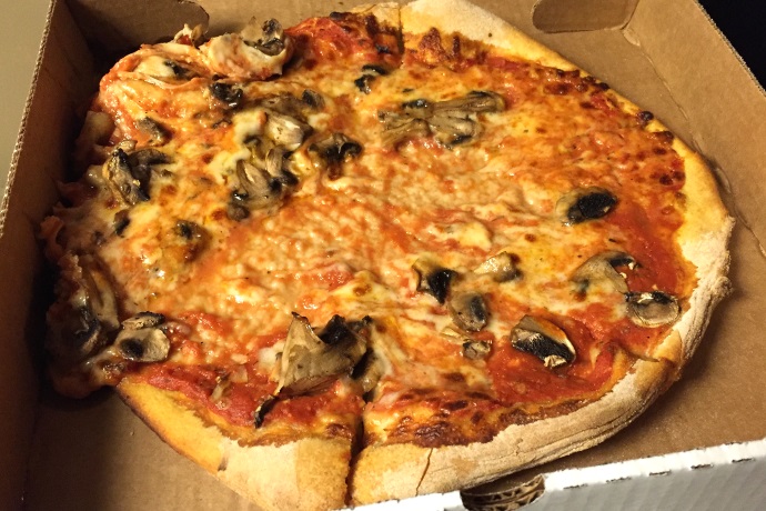 photo of mushroom pizza from Bocelli's, Medford, MA