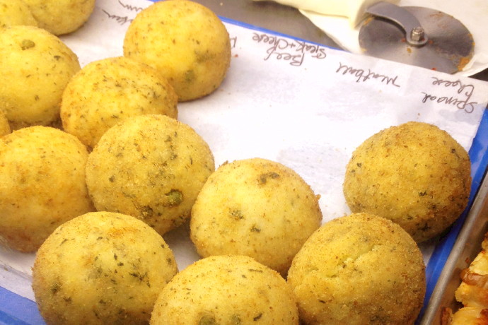 photo of arancini from Bova's Bakery, Boston, MA