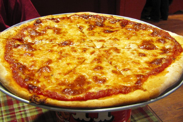 photo of pizza from the Brown Jug, Chelsea, MA