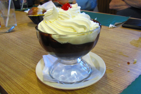 photo of brownie sundae from Buffalo Head Restaurant, Forestport, NY