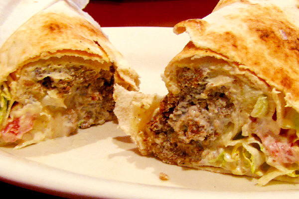photo of falafel and hummus wrap from Cafe Barada, Cambridge, MA