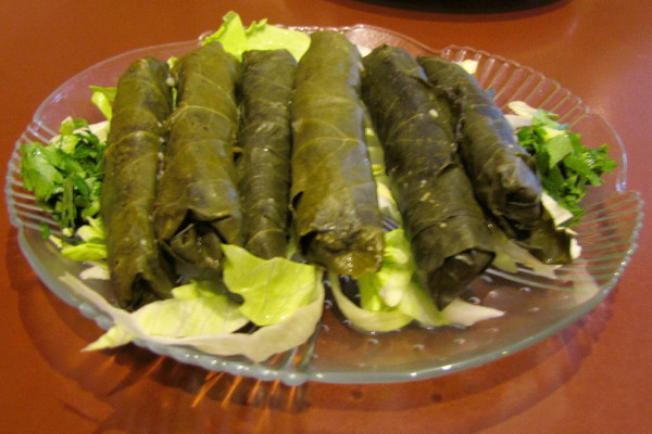 photo of stuffed grape leaves from Cafe Barada, Cambridge, MA