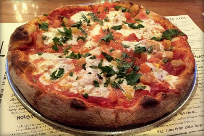 photo of margherita pizza from Cagney's, Quincy, MA