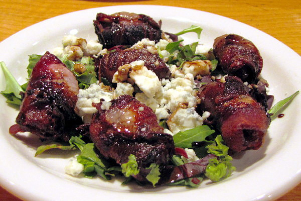 photo of bacon-wrapped dates from Cast Iron Kitchen, Maynard, MA