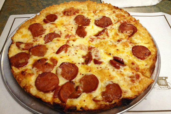 photo of linguica pizza from Christo's Restaurant, Brockton, MA
