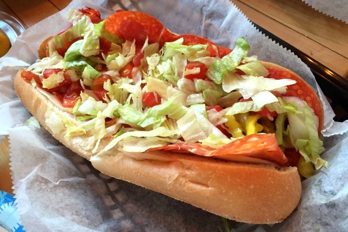 photo of hot Italian sub from DePasquale's At Night Caps Corner, Newton, MA