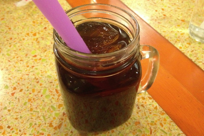 photo of a grass jelly drink from Dok Bua, Brookline, MA