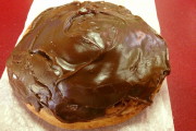 photo of chocolate frosted coffee roll from Donut and Donuts, Quincy, MA