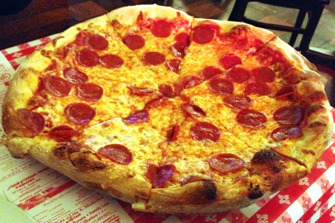 photo of pepperoni pizza at Doyle's Cafe, Jamaica Plain, MA