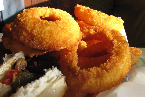 photo of onion rings from The Dudley Chateau, Wayland, MA