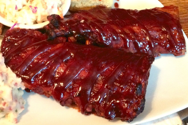 photo of baby back ribs from the Eagle Brook Saloon, Norfolk, MA