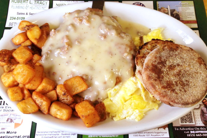 photo of country-fried steak from Eaton's Sugarhouse, South Royalton, VT