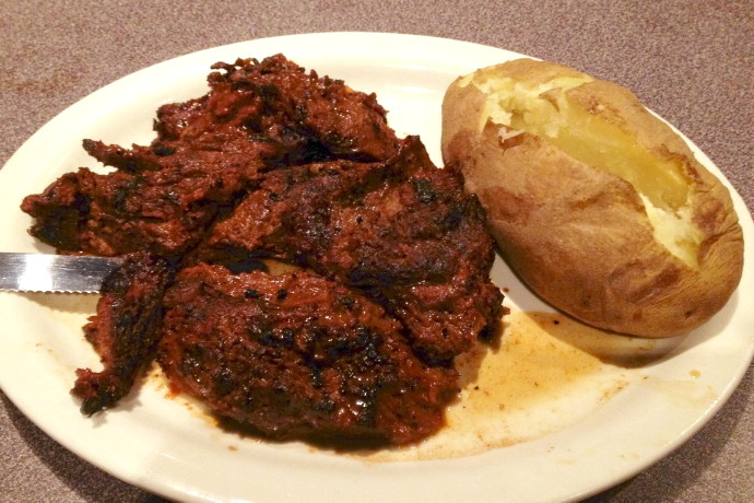 photo of steak tips from Tommy Floramo's, Chelsea, MA