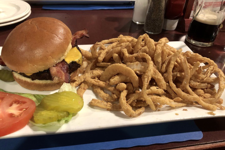 photo of a burger from Backstreet Grille and Tavern, Stoughton, MA