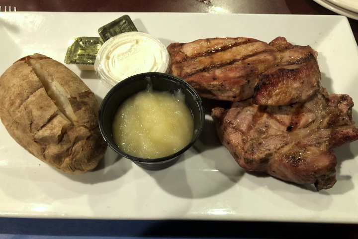 photo of pork chops from Backstreet Grille and Tavern, Stoughton, MA