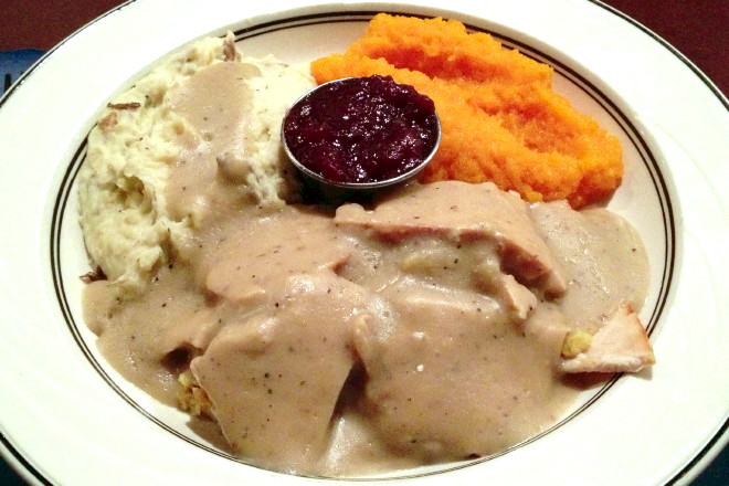photo of turkey dinner from Backstreet Grille and Tavern, Stoughton, MA