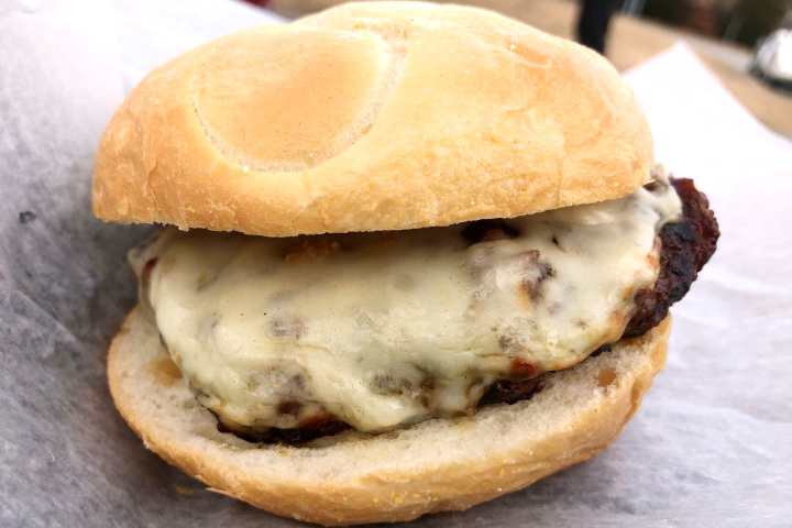 photo of a cheeseburger from Fred's Franks, Wakefield, MA