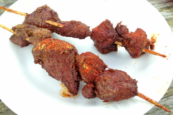 photo of lamb skewers from Gene's Chinese Flatbread Cafe, Chelmsford, MA