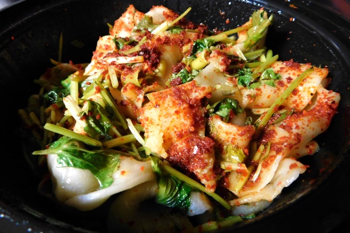 photo of hand-pulled noodles from Gene's Chinese Flatbread Cafe, Woburn, MA
