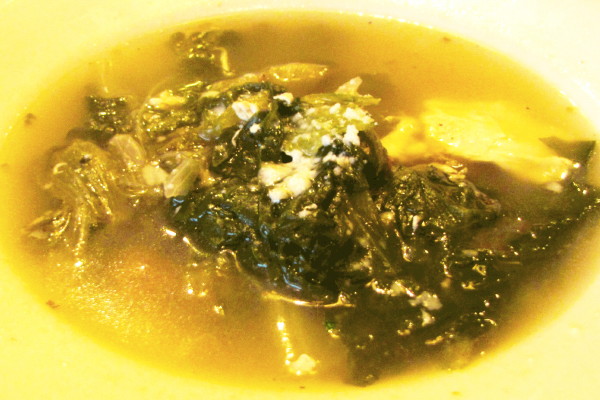 photo of escarole soup from Grappa Restaurant, Watertown, MA