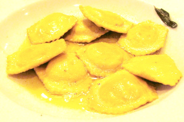 photo of butternut squash ravioli from Grappa Restaurant, Watertown, MA