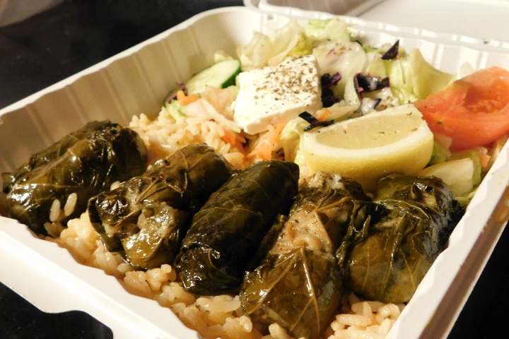 photo of stuffed grape leaves from Greek Corner, Cambridge, MA