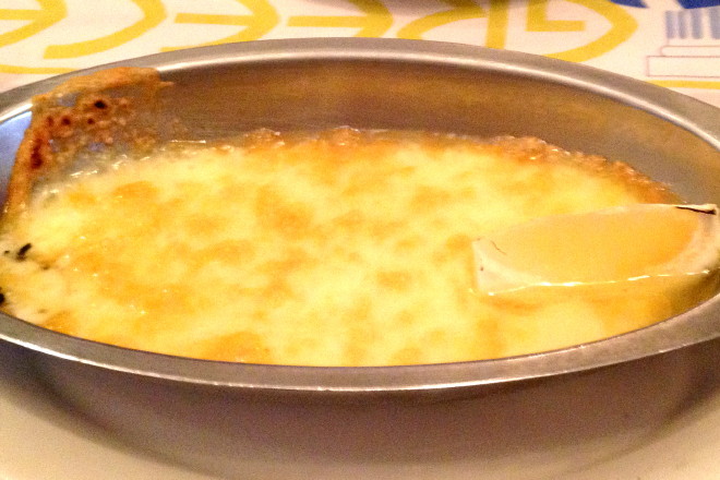 photo of saganaki from Greek Corner, Cambridge, MA