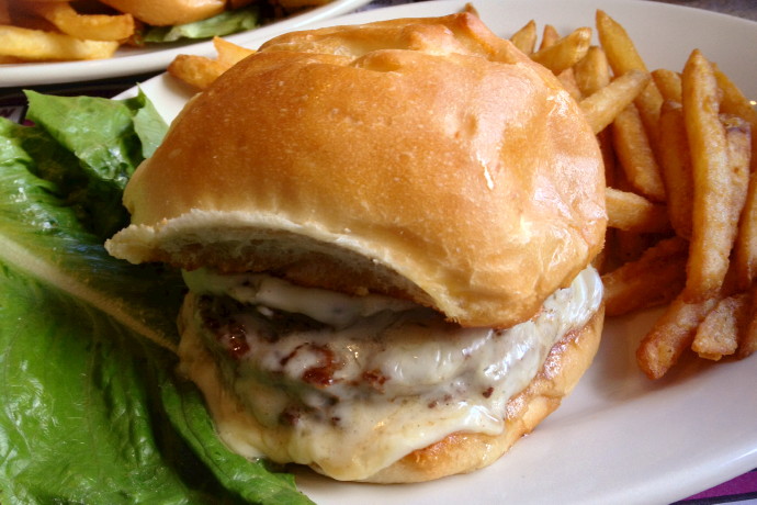 photo of triple cheeseburger from Grumpy White's, Quincy, MA