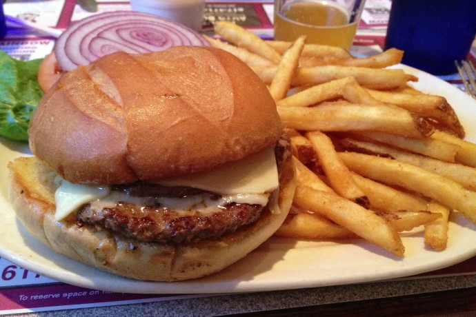 photo of double cheeseburger from Grumpy White's, Quincy, MA