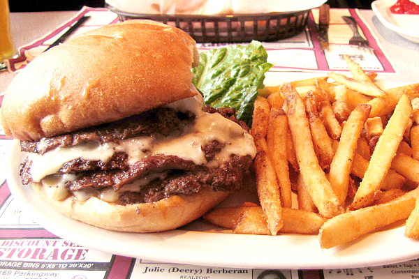 photo of quad burger from Grumpy White's, Quincy, MA