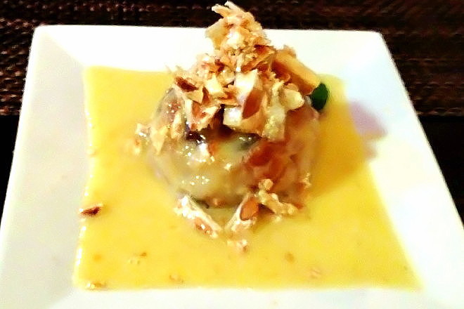 photo of pudin de pan (bread pudding) from Gustazo Cuban Cafe, Belmont, MA