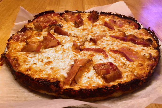 photo of bacon and feta pizza from Home Cafe, Brockton, MA