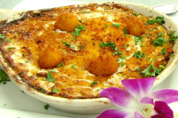 photo of baked crab dip from Bay Pointe Waterfront Restaurant, Quincy, MA