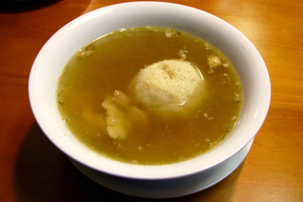 photo of matzo ball soup from Inna's Kitchen, Newton, MA